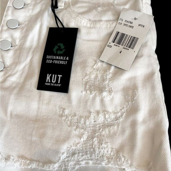 White cut off shorts KUT from the Kloth high rise Jane shorts| Anthropologie NWT - Picture 3 of 9